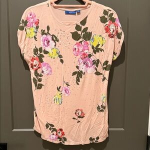 Apt. 9 Pink Floral Short Sleeve Tee